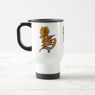 Elegantes Monogramm Anfangsbuchstabe H Gold-Pfings Reisebecher