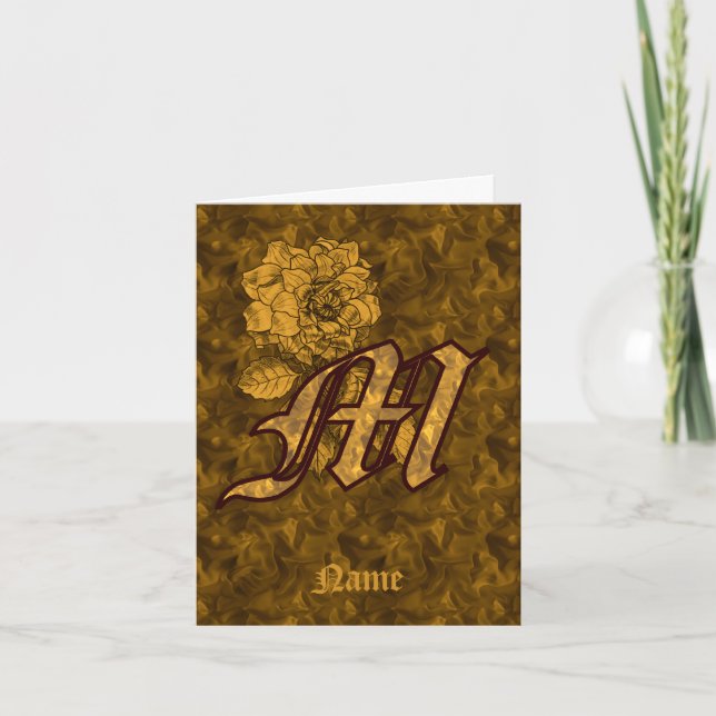 Elegantes Monogramm Anfangsbuchstabe M Gold Pfings (Vorderseite)