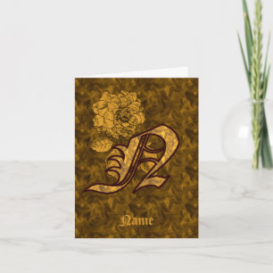 Elegantes Monogramm Anfangsbuchstabe N Gold Pfings