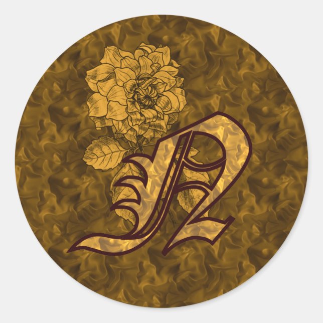 Elegantes Monogramm Anfangsbuchstabe N Gold-Pfings Runder Aufkleber (Vorderseite)