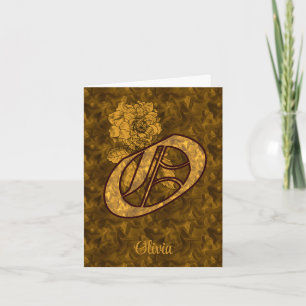 Elegantes Monogramm Anfangsbuchstabe O Gold Pfings