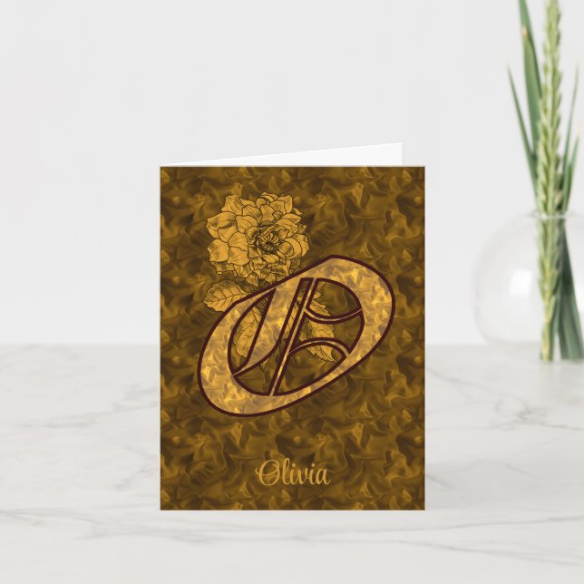 Elegantes Monogramm Anfangsbuchstabe O Gold Pfings (Vorderseite)