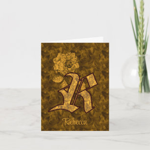 Elegantes Monogramm Anfangsbuchstabe R Gold Pfings