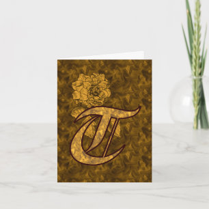 Elegantes Monogramm Anfangsbuchstabe T Gold Pfings