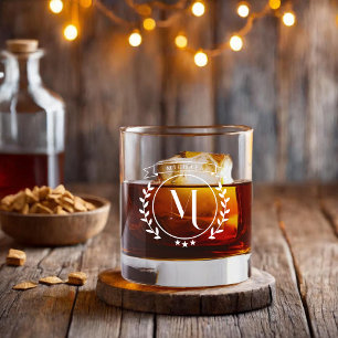 Elegantes Monogramm Anfangsbuchstabe Whiskyglas