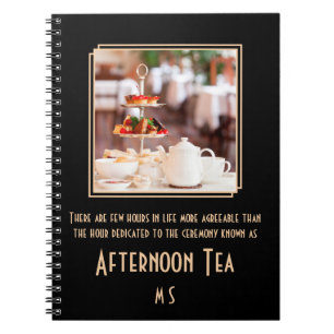 Elegantes Monogramm Art Deko Nachmittagstee Foto n Notizblock