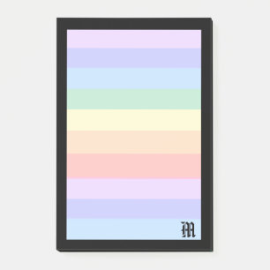 Elegantes Monogramm auf Pastell-Regenbogen und sch Post-it Klebezettel