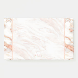 Elegantes Monogramm auf schickem Kupfer-Roségold-M Post-it Klebezettel