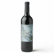 Elegantes Monogramm aus Naturstein aus blauem Marm