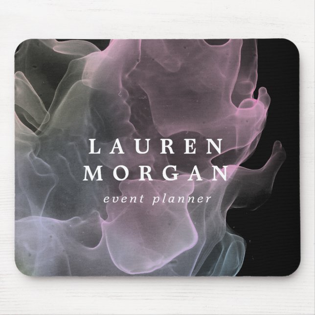 elegantes Monogramm aus transparenter Seide Mousepad (Vorne)