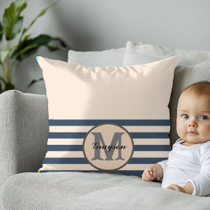 Elegantes Monogramm Babyshower-Geschenk Baby-Bib Kissen
