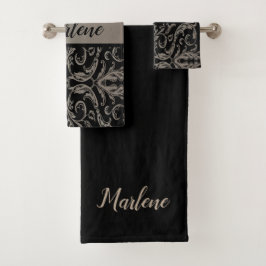 Elegantes Monogramm Badezimmer Handtuch Set