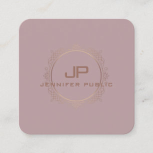 Elegantes Monogramm Beruflich Modernes Template Quadratische Visitenkarte