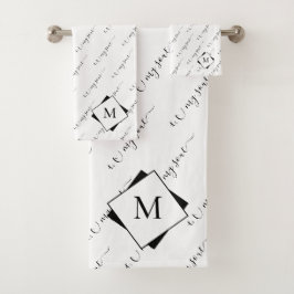 Elegantes Monogramm BLESS THE LORD Badhandtuch Set