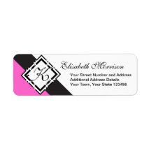 Elegantes Monogramm Chic Custom Black and Hot Pink