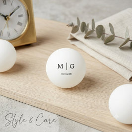 Elegantes Monogramm-Datum Individuelle Tischtennis Tischtennisball
