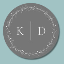 Elegantes Monogramm des Grauweins und des Weißwein