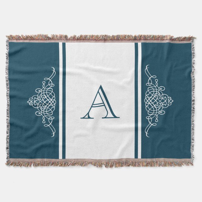 Elegantes Monogramm-Design Decke (Vorderseite)