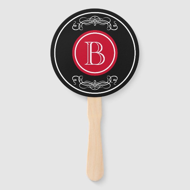 Elegantes Monogramm-Design Fächer (Vorderseite)