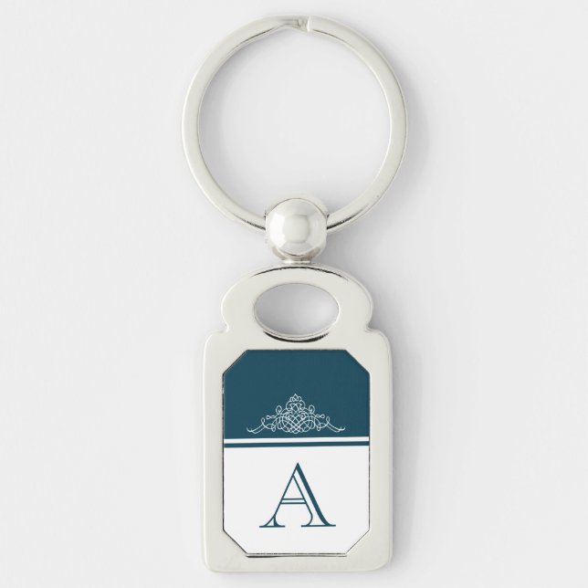 Elegantes Monogramm-Design Schlüsselanhänger (Vorderseite)