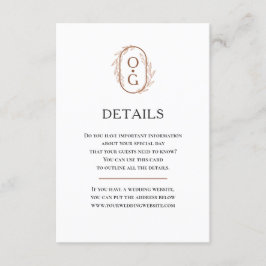 Elegantes Monogramm Einfache Schreibweise Hochzeit Begleitkarte