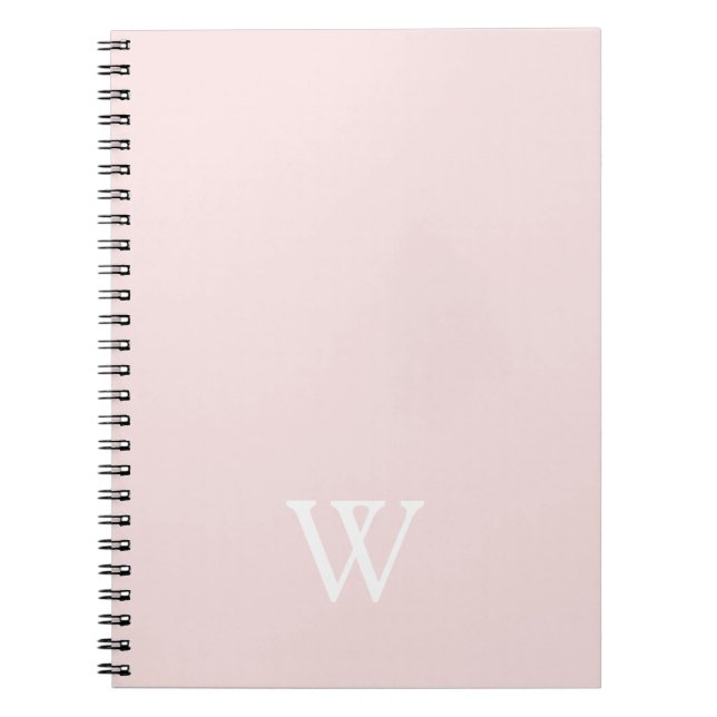 Elegantes Monogramm, Erstblush Rosa Notizblock (Vorderseite)