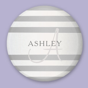 Elegantes Monogramm Faux Silber Farbverlauf Graue Magnet