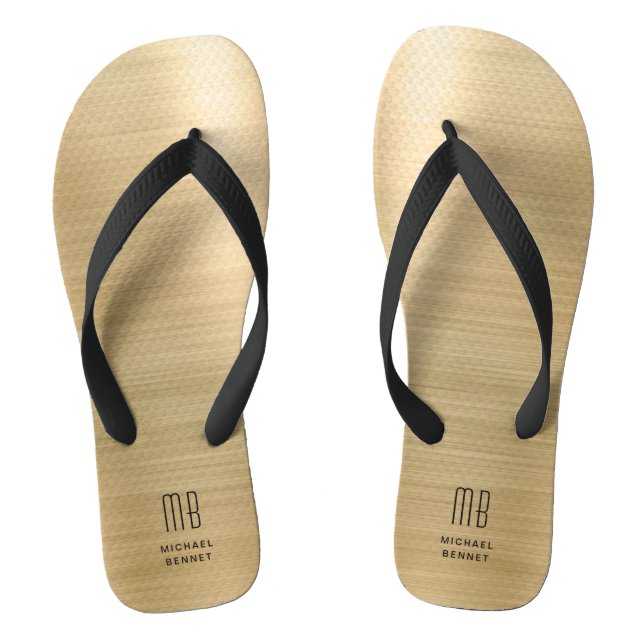 Elegantes Monogramm Flip Flops (Fußbett)