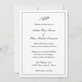 Elegantes Monogramm-Format in einer Hochzeit Einladung