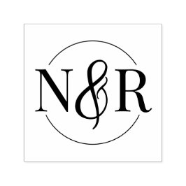 Elegantes Monogramm für die Rundhochzeit mit Amper Permastempel