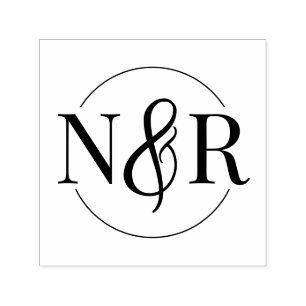 Elegantes Monogramm für die Rundhochzeit mit Amper Permastempel