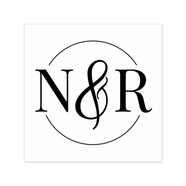 Elegantes Monogramm für die Rundhochzeit mit Amper Permastempel (Design)