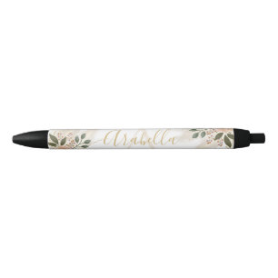 Elegantes Monogramm für Elfenbein und Gold-Blüte Kugelschreiber