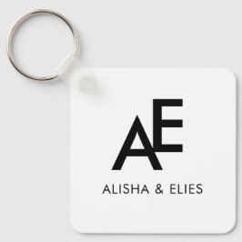 Elegantes Monogramm für Paare | Einfach Schwarz &  Schlüsselanhänger