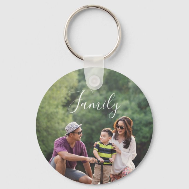 Elegantes Monogramm für Personalisierte Familie mi Schlüsselanhänger (Vorderseite)