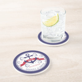 Elegantes Monogramm für Wirble nautische Schiffsan Getränkeuntersetzer