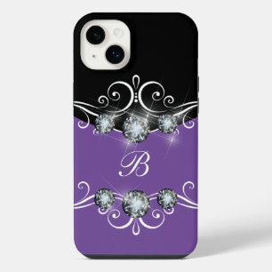 Elegantes Monogramm Glitzy Bling  iPhone 14 Plus Hülle