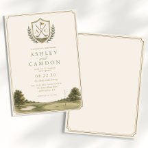 Elegantes Monogramm Gold-Salbei-Grün-Hochzeit