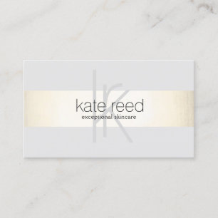Elegantes Monogramm Gray Modern Gold gestreift Visitenkarte