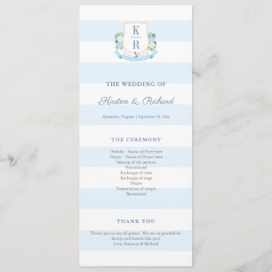 Elegantes Monogramm-Hochzeitsprogramm Programm