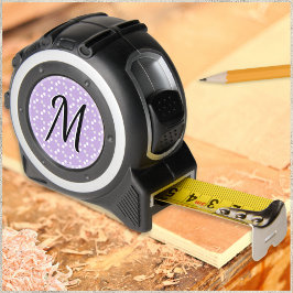 Elegantes Monogramm Hübsch Dots Muster Lilac Lila Maßband