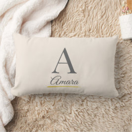 Elegantes Monogramm in Beige Lendenkissen