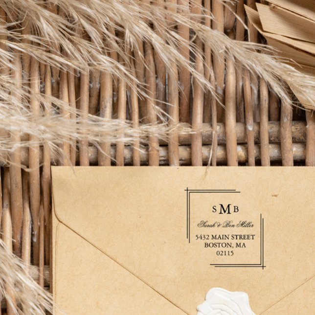 Elegantes Monogramm - Individuelle Namen und Adres Permastempel (Von Creator hochgeladen)