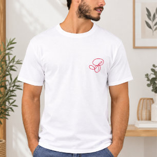 Elegantes Monogramm-Initial-Logo-Mitarbeiterunifor T-Shirt