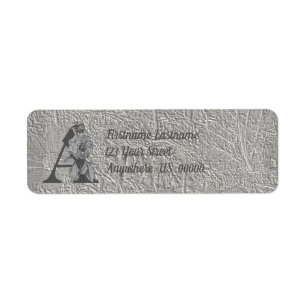 Elegantes Monogramm Initiale A Adresse Silber Pfin