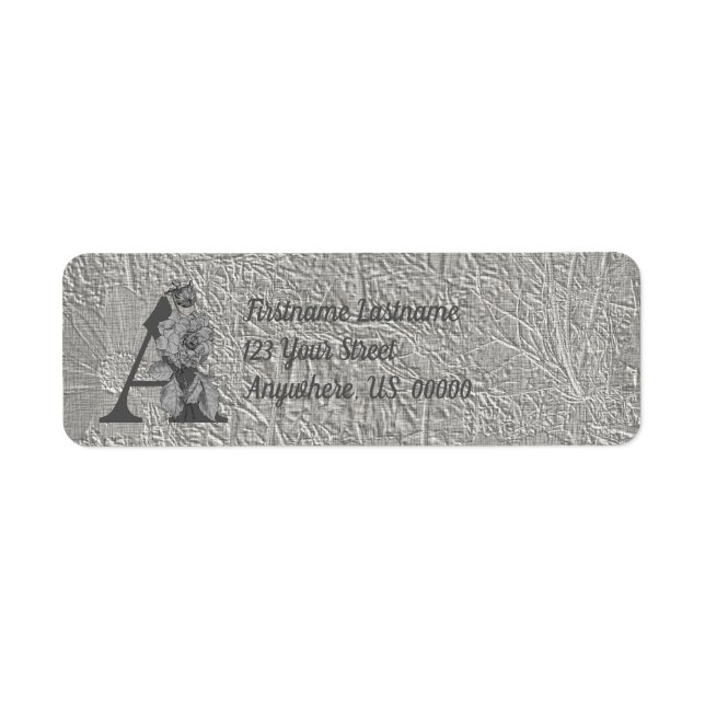 Elegantes Monogramm Initiale A Adresse Silber Pfin (Vorne)