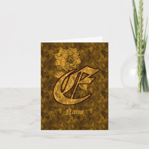 Elegantes Monogramm Initiale E Gold Pfingstrose Pe