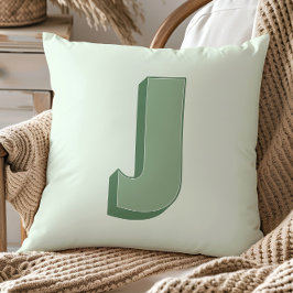 Elegantes Monogramm J personalisierter Anfangsbuch Kissen
