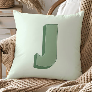 Elegantes Monogramm J personalisierter Anfangsbuch Kissen