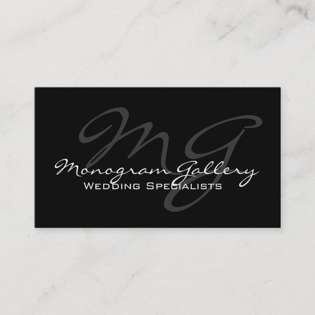 Elegantes Monogramm-kundengerechte Visitenkarte (Vorderseite)